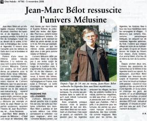 Oise Hebdo du 5.11.2008: Jean-Marc Bélot ressuscite l'Univers Mélusine